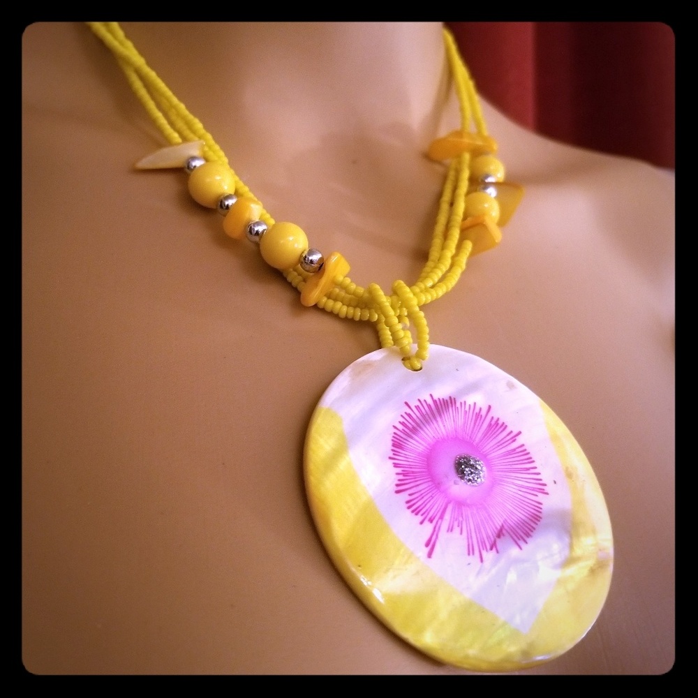 Necklace with matching earrings.